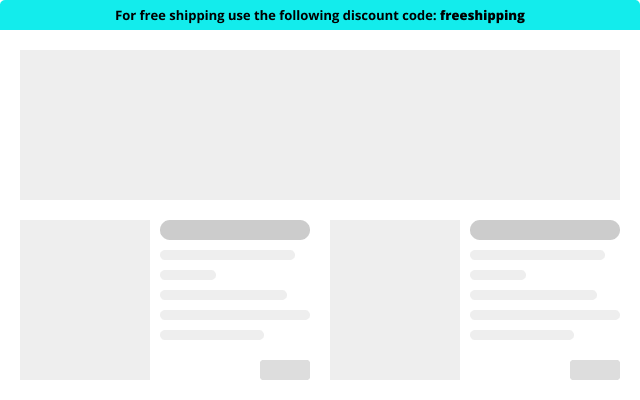 Free shipping notification bar sample mockup